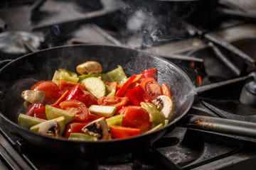 Cooking many different veggies