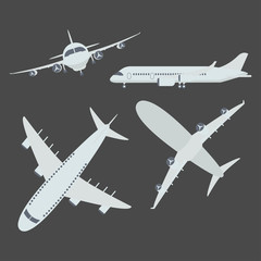 Fototapeta na wymiar Set of aircraft airplane