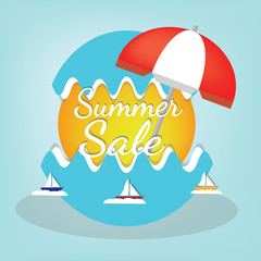 Summer logo background vector illustration.