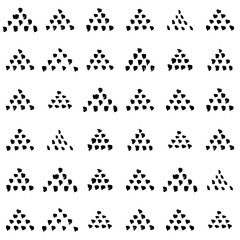 Hand-drawn grunge pattern with a dry brush using black ink. Pattern made of geometric shapes, triangles. Vector background can be used in printing, fabric, packaging, fashion, wraping