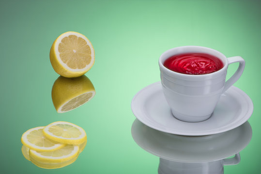 Hibiscus tea with lemon