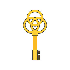 Obraz premium Vintage key flat vector