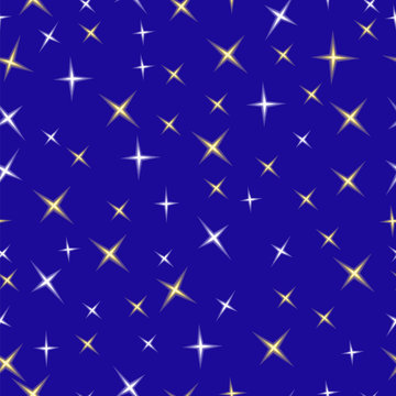 stars in the blue sky.seamless pattern