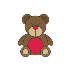 Toy icon flat vector. Bear