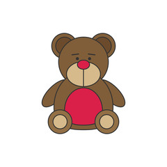 Obraz premium Toy icon flat vector. Bear