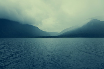 mystical mountains and the lake