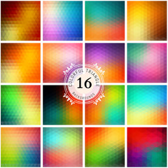 Set of colorful backgrounds. Vector geometric shapes