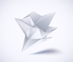 Low polygon. Geometry vector. White polygonal.