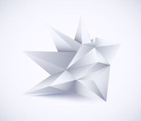 Low polygon. Geometry vector. White polygonal.