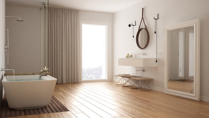 Naklejka na ściany i meble Classic bathroom, modern minimalistic interior design