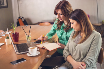 Coworkers working together