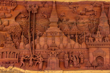 Wood carving Phra That Luang