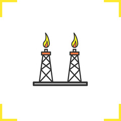 Gas tower color icon