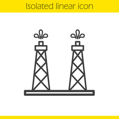 Oil production platforms linear icon
