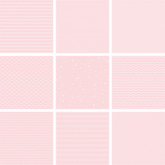 Set of geometric line abstract seamless pattern with wave, strip and dot