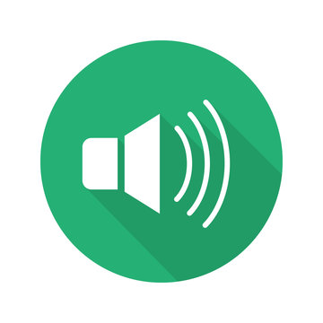Loudspeaker flat design long shadow icon