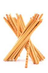 crispy straw on white background