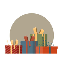 Colorfull gift boxes with shadow