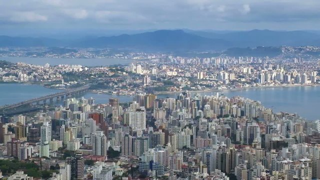 skyline of bay of Florianopolis in Brazil
