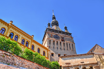 Main tower bell of the famous citadel of Sighisoara, in Transylvania region, Romania