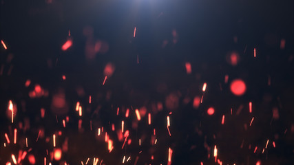 The sparks on a dark background