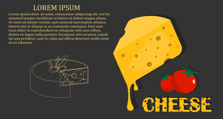 Cheese banner, poster, identity, branding. teamplate Logo illustration