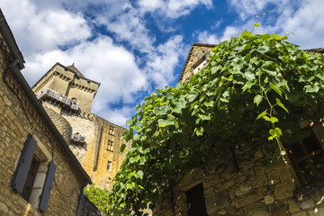 Fototapeta na wymiar Medieval buildings in Belves; Dordogne; France