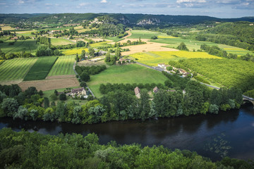 Fototapeta na wymiar Panoramic of Dordogne valley in France