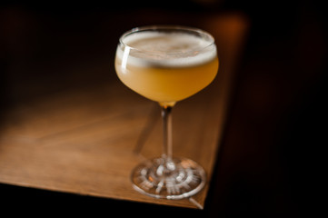 glass with coctail on the table