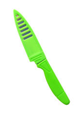 Kitchenware knife with color cover for safety, modern design.