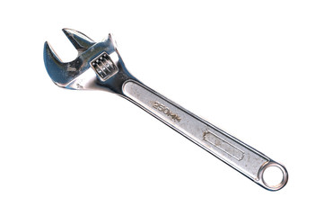 Adjustable Wrench isolated on white background with clipping path.