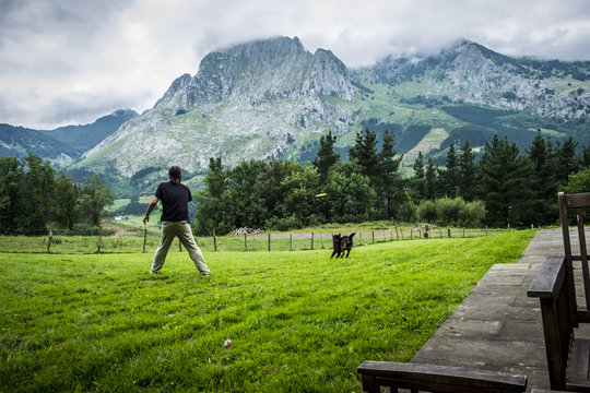 Landscape in Urkiola National Park at Basque Country Spain