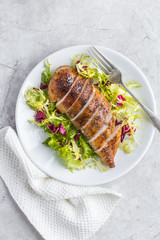 roasted  chicken breast with fresh salad