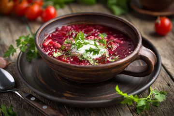 Borscht, Ukrainian and Russian  beetroot soup