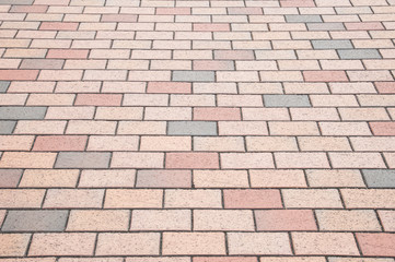 Color brick block walkway, pattern