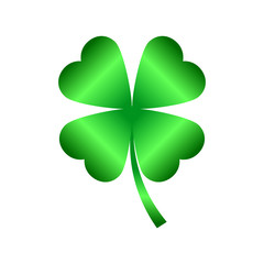 Leaf clover sign vector icon. Saint patrick symbol. Ecology concept. Flat design style.
