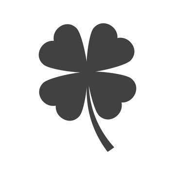 Leaf clover sign vector icon. Saint patrick symbol. Ecology concept. Flat design style.
