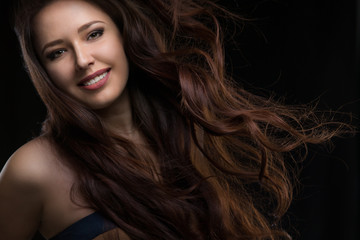 Naklejka premium young woman with longl hair