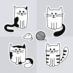 Black and white cat stickers