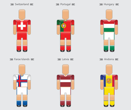 soccer (football) player flag europe uniform icon group b