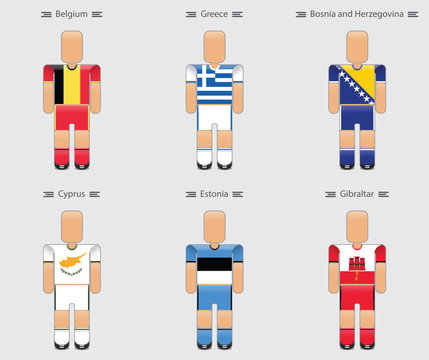 soccer (football) player flag europe uniform icon group h