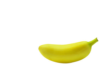 Golden banana isolated with clipping path.