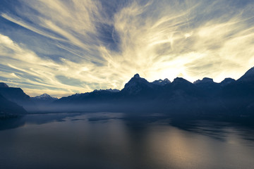 Fototapeta na wymiar Lake Lucerne in the canton of Uri. Switzerland.