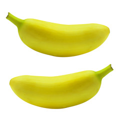 Golden banana isolated with clipping path.