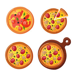 Hot fresh pizza icon vector illustration.