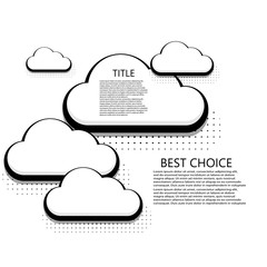 Vector modern halftone cloud icons background