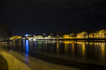 Fototapeta na wymiar Night in Karlstad