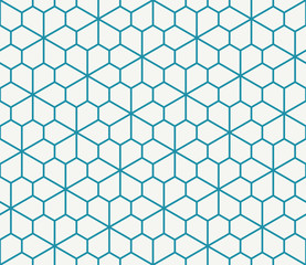 abstract geometric pentagon grid seamless floral pattern