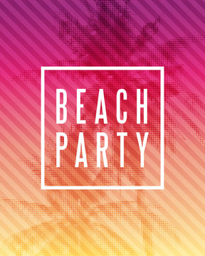 Tropical summer beach party poster design