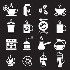 Coffee icons set
